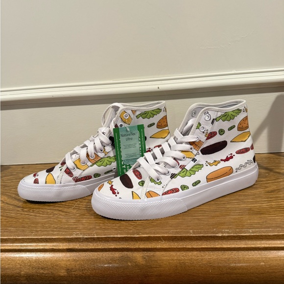 Bob's Burgers X DC Shoes Manual Hi Top Sneakers Hamburger Toppings new with tags - Picture 1 of 8